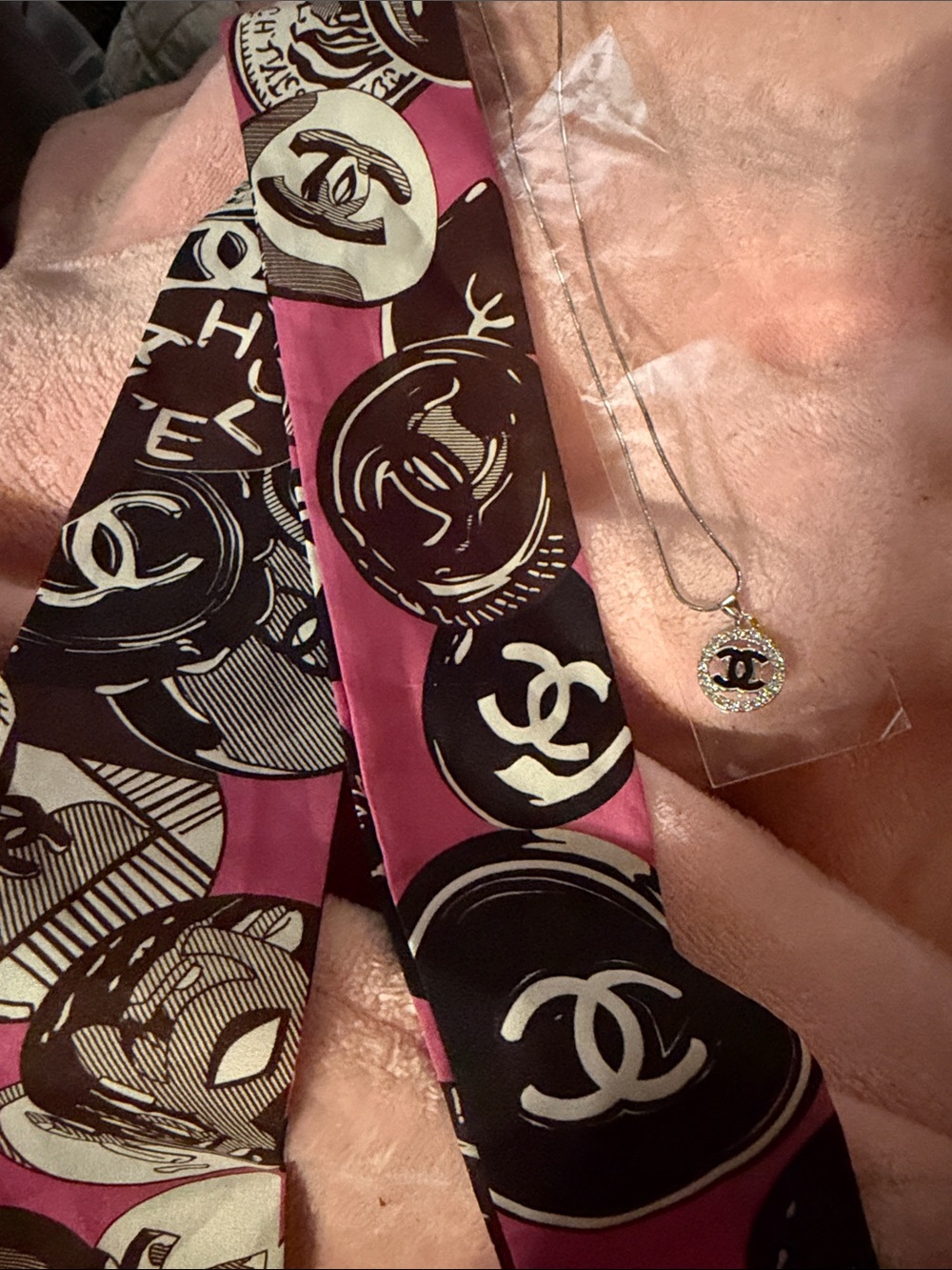 Designer twilly and necklace